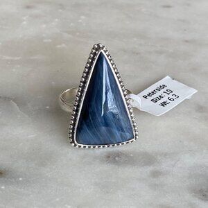 NEW Peterside and Beaded Border Sterling Silver Ring Size 10